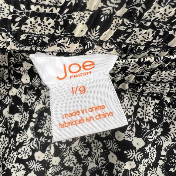 Joe Fresh pants Large womens pull on graphic print trousers drawstring casual - Picture 3 of 9